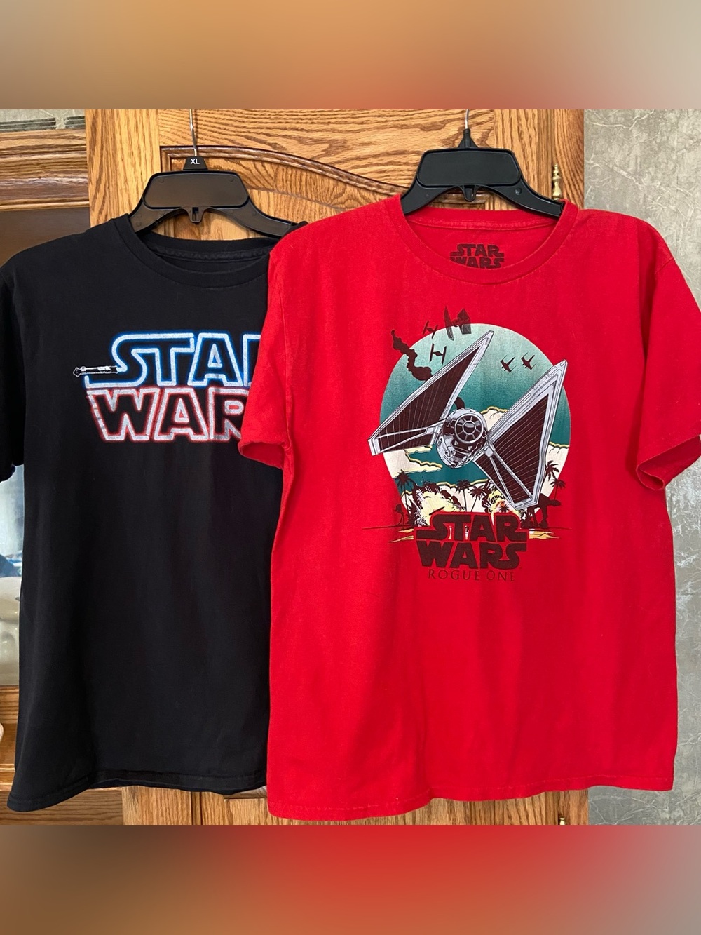 Star Wars Kids Red Rogue One T-Shirt with TIE Fighter Graphic